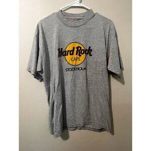 Men's Vintage Hard Rock Cafe Stockholm Gray T Shirt Size M/L [EXCELLENT]